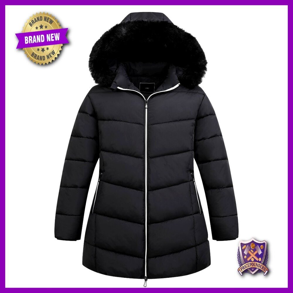 Plus Size Winter Down Jacket Waterproof Windproof Hooded Puffer Coat